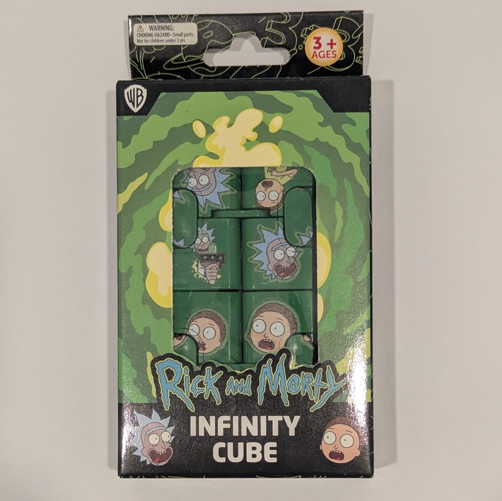 WB Rick and Morty Green Infinity Cube Fidget Toy for Kids Stocking stuffer NIB